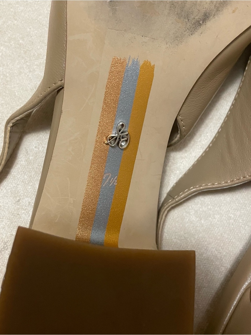 Sam Edelman Taupe Slingback Block Heel Pumps - Picture 5 of 5